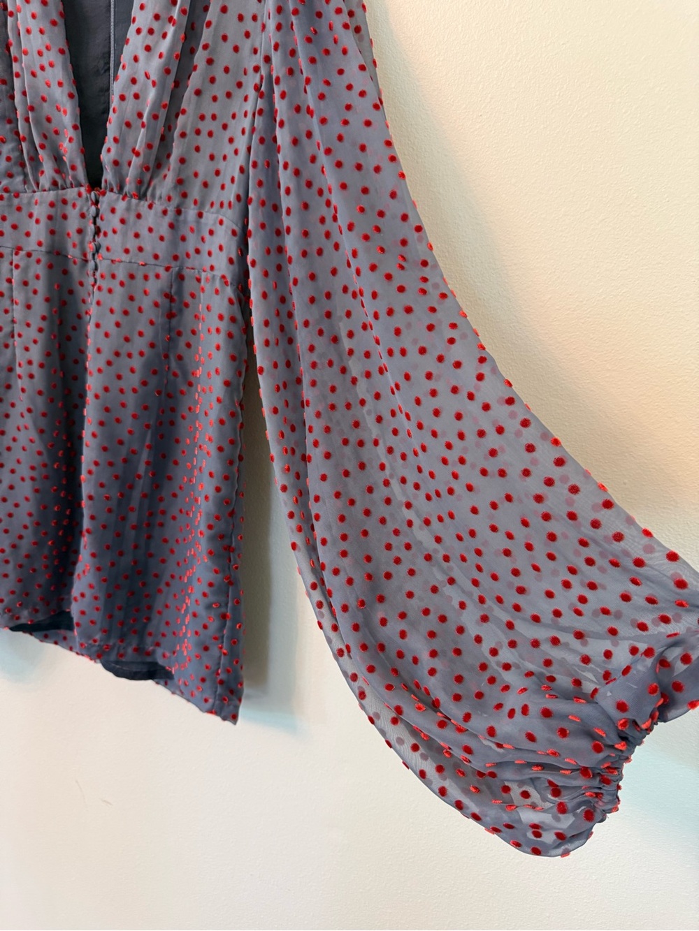 Rat & Boa Othilia Polka Dot Mini Dress Purple Balloon Sleeve Dress Medium - Picture 5 of 12